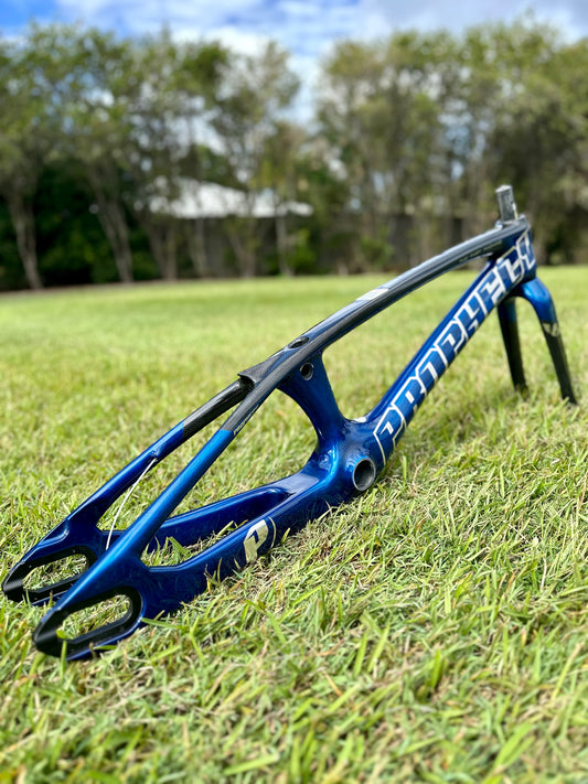 2024 Prophecy SCUD EVO3 Carbon BMX Disc Frame & Forks Kit CRYSTAL BLUE