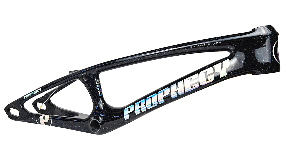 Dirty Black Prophecy SCUD EVO3 Carbon BMX Disc Frame & Forks Kit (Gloss Black with White Splatter)