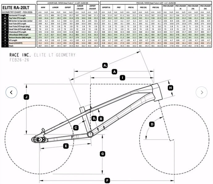 Race Inc Elite RA-20LT Frame