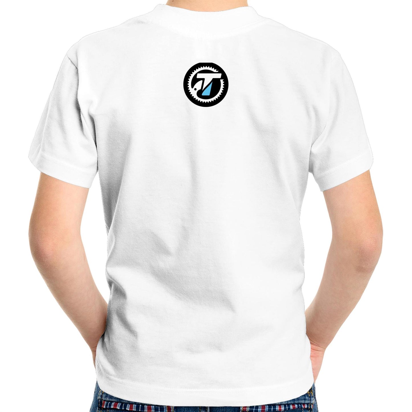 Twisted Co Kids White T-Shirt- Light blue Logo