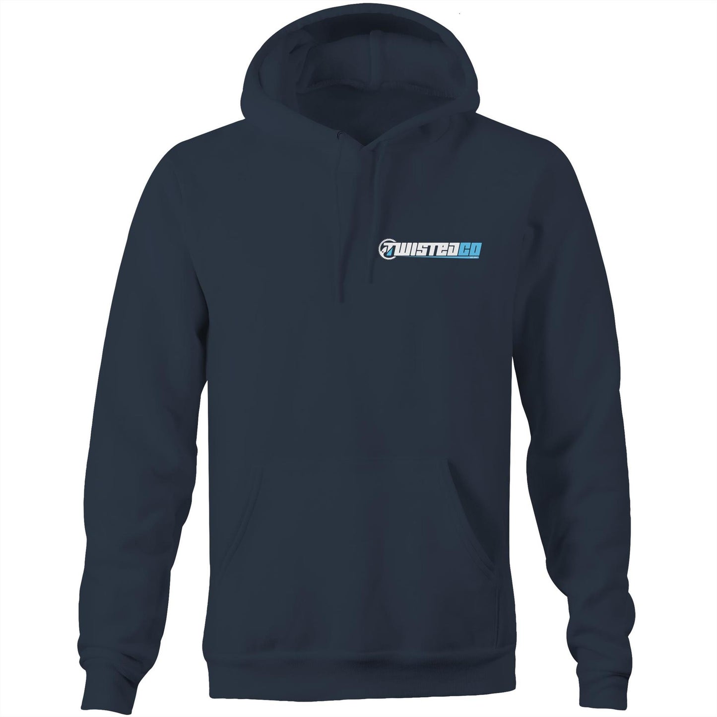 Twisted Co AS Colour Hoodie - Light Blue logo Black/Navy/Grey